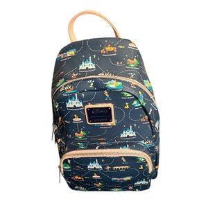 Loungefly Disneyland 65th Anniversary Map 2-in-1 Convertible Mini Backpack